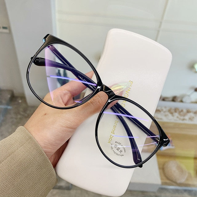 Transparent Computer Glasses Frame Women Men Anti Blue Light Round Eyewear Blocking Glasses Optical Spectacle Eyeglass